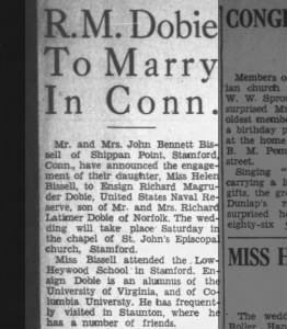 Marriage of Dobie / Blssell